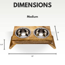 Load image into Gallery viewer, Eco-Friendly Elevated Dog Wood Feeder in Natural Wood Finish/Mangeoire surélevée écologique pour chien, fini bois naturel
