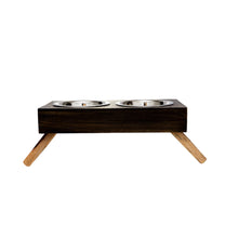 Load image into Gallery viewer, Eco-Friendly Elevated Dog Wood Feeder in Brown Finish/Mangeoire surélevée écologique en bois pour chien, fini brun