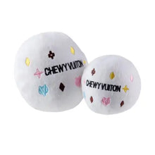 Charger l'image dans la galerie, Haute Diggity Dog - White Chewy Vuiton Ball Squeaker Dog Toy