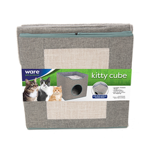 Load image into Gallery viewer, Ware™ Kitty Cube Enclosed Hideaway with Scratching Pad
