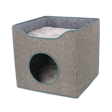Load image into Gallery viewer, Ware™ Kitty Cube Enclosed Hideaway with Scratching Pad
