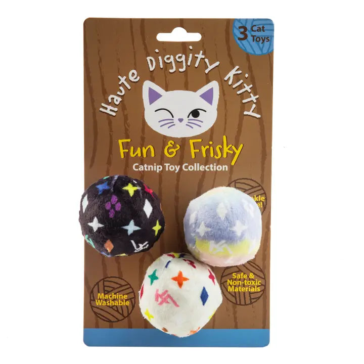 Haute Diggity Kitty - Kitty Vuiton Balls (Monogram) Organic Catnip Toys