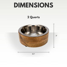 Load image into Gallery viewer, Stainless Steel Bowl with Mango Wood Holder/Bol en acier inoxydable avec support en bois de manguier