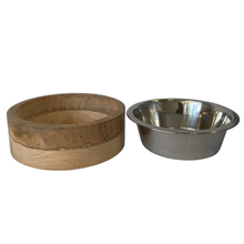 Load image into Gallery viewer, Stainless Steel Bowl with Mango Wood Holder/Bol en acier inoxydable avec support en bois de manguier
