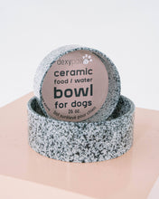 Load image into Gallery viewer, Salt & Pepper Ceramic Dog Bowl
