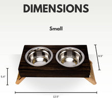 Load image into Gallery viewer, Eco-Friendly Elevated Dog Wood Feeder in Brown Finish/Mangeoire surélevée écologique en bois pour chien, fini brun