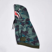 Load image into Gallery viewer, Spark Paws® Shark Monster Dog Hoodie - Green Camo/Sweat à capuche Shark Monster Dog - Camouflage vert