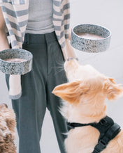 Load image into Gallery viewer, Salt & Pepper Ceramic Dog Bowl