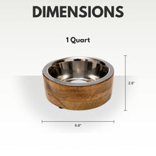 Load image into Gallery viewer, Stainless Steel Bowl with Mango Wood Holder/Bol en acier inoxydable avec support en bois de manguier