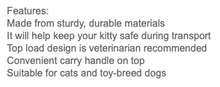 Load image into Gallery viewer, Petmate Top Load Cat Kennel 19'' up to 10 LBS