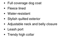 Load image into Gallery viewer, Shedrow K9 - Brentwood - Quilted Coat/Manteau Matelassé