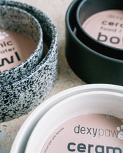 Load image into Gallery viewer, Salt & Pepper Ceramic Dog Bowl