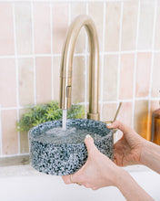 Load image into Gallery viewer, Salt & Pepper Ceramic Dog Bowl