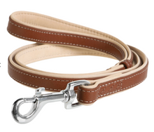 Load image into Gallery viewer, Wau Dog "Collar Soft" Flat Leather Leash for Dogs (4ft)