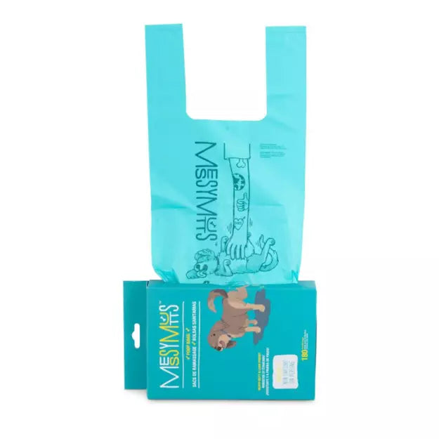 Messy Mutts - Advanced Biorecycle Poop Bag/Sac à crottes avancé en biorecyclage (180) W/Handles/avec poignées