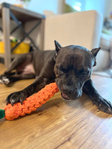 Knotty Pawz - Handmade Large Carrot Rope Toy/Jouet en corde de carotte de grande taille fait à la main