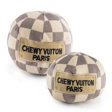 Load image into Gallery viewer, Haute Diggity Dog - Checker Chewy Vuiton Ball Squeaker Dog Toy

