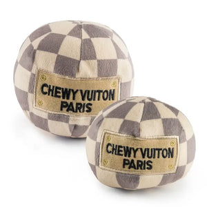 Haute Diggity Dog - Checker Chewy Vuiton Ball Squeaker Dog Toy