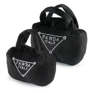 Haute Diggity Dog - Black Pawda Handbag Squeaker Dog Toy