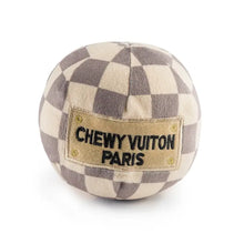 Load image into Gallery viewer, Haute Diggity Dog - Checker Chewy Vuiton Ball Squeaker Dog Toy
