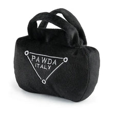 Load image into Gallery viewer, Haute Diggity Dog - Black Pawda Handbag Squeaker Dog Toy
