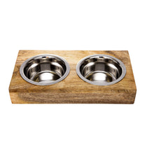 Load image into Gallery viewer, Eco-Friendly Elevated Dog Wood Feeder in Natural Wood Finish/Mangeoire surélevée écologique pour chien, fini bois naturel
