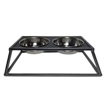 Load image into Gallery viewer, Jojo Modern Pets - Elevated Modern Black 2-Bowl Dog Feeder/Mangeoire pour chien surélevée moderne à 2 bols, noire
