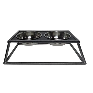 Jojo Modern Pets - Elevated Modern Black 2-Bowl Dog Feeder/Mangeoire pour chien surélevée moderne à 2 bols, noire