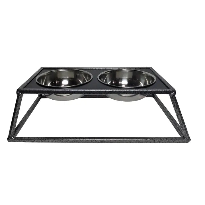 Jojo Modern Pets - Elevated Modern Black 2-Bowl Dog Feeder/Mangeoire pour chien surélevée moderne à 2 bols, noire