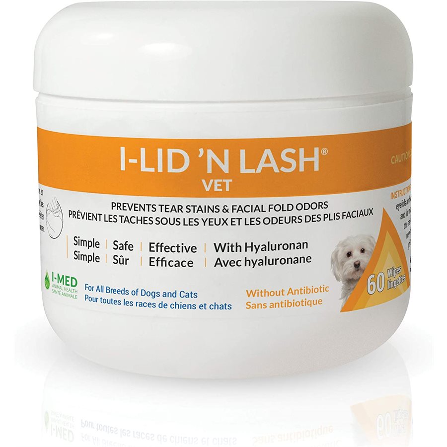 i-Med Animal Health Lid N' Lash Tear Stain Wipes 60 Count