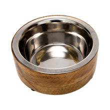 Load image into Gallery viewer, Stainless Steel Bowl with Mango Wood Holder/Bol en acier inoxydable avec support en bois de manguier
