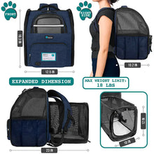 Load image into Gallery viewer, Expandable 3-Way Entry Pet Carrier Backpack/Sac à dos de transport pour animaux de compagnie extensible à 3 entrées
