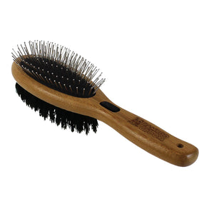 Bamboo Groom - Combo Brush w/Bristles & Stainless Steel Pins