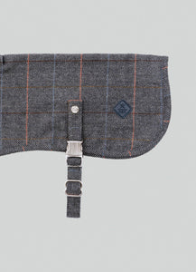 Hackett x Hugo Hudson - Grey Checked Tweed Dog Jacket/Veste pour chien en tweed à carreaux gris