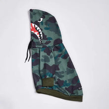 Load image into Gallery viewer, Spark Paws® Shark Monster Dog Hoodie - Green Camo/Sweat à capuche Shark Monster Dog - Camouflage vert
