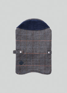 Hackett x Hugo Hudson - Grey Checked Tweed Dog Jacket/Veste pour chien en tweed à carreaux gris