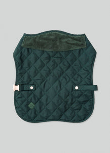 Hackett x Hugo & Hudson - Forest Green Quilted Dog Jacket/Veste matelassée pour chien vert forêt