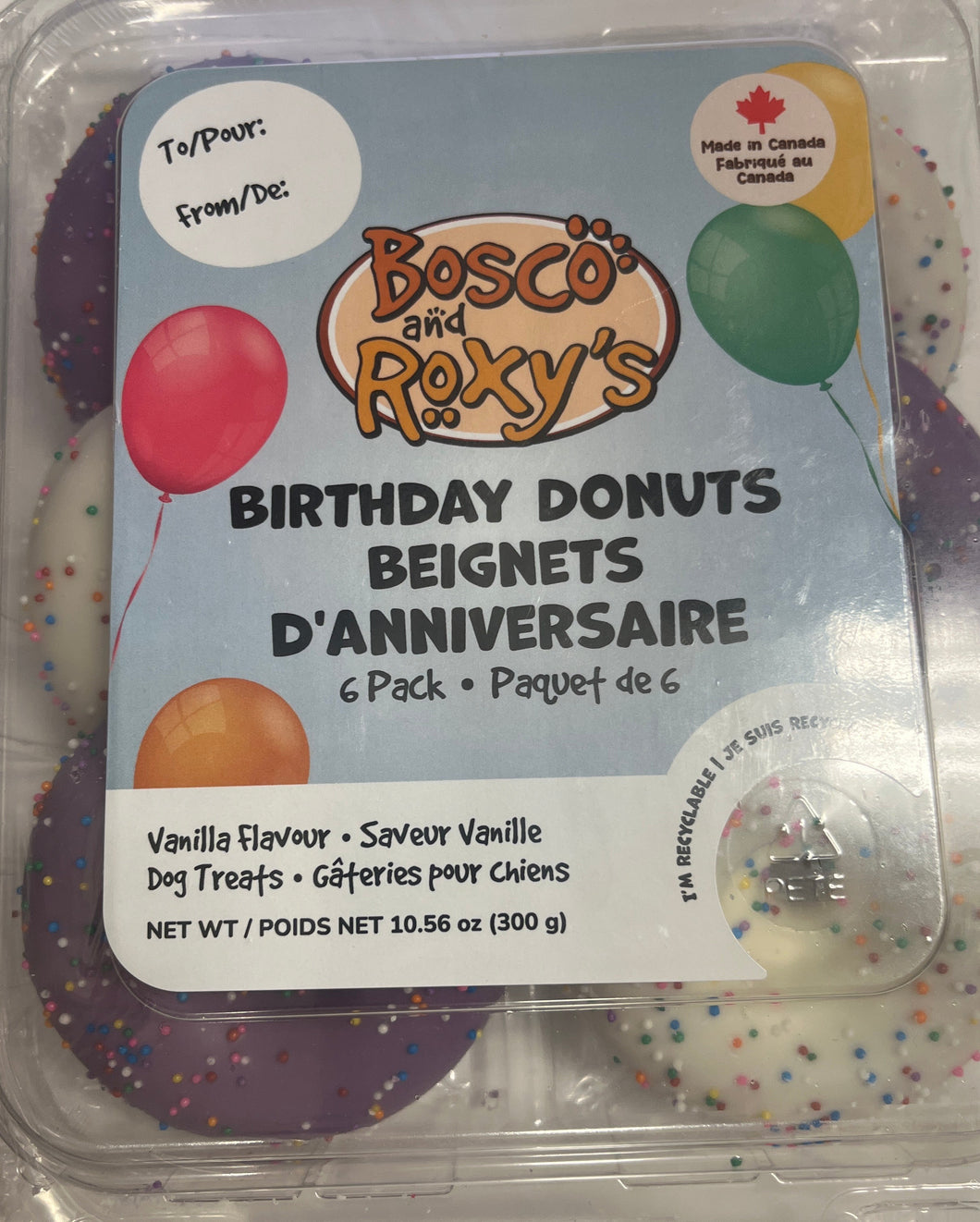 Bosco & Roxy's - Birthday Donuts/Beignets d'Anniversaire (6pk)