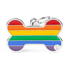 My Family Rainbow Pride Bone ID Tag