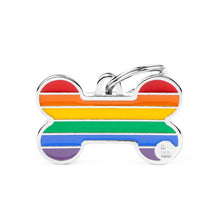 Load image into Gallery viewer, My Family Rainbow Pride Bone ID Tag
