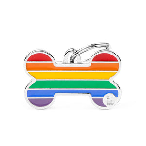 My Family Rainbow Pride Bone ID Tag