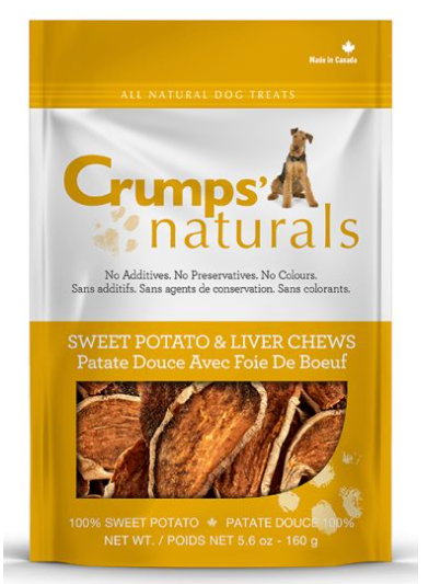 Crumps Sweet Potato And Liver Chews Dog 160g