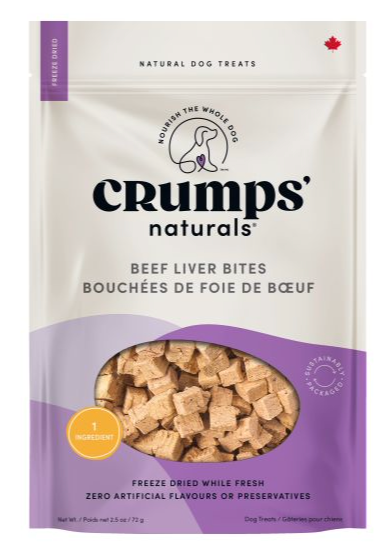 Crumps' Naturals® Beef Liver Bites/Bouchees de foie de boeuf (72g)