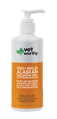Vet Worthy® 100% Wild Alaskan Salmon Oil Skin & Coat Support for Dogs (16oz)