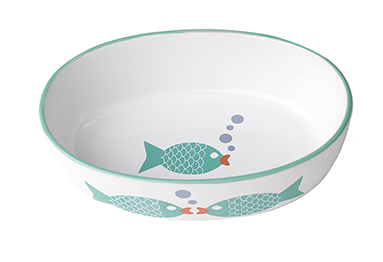 PetRageous® Bubble Fish Oval White & Turquoise 6.5