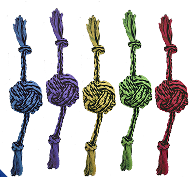 Multipet™ Nuts for Knots™ 2-Knot Rope With Ball (Assorted Colors) 13