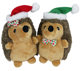 Multipet Holiday - 7" Hedgehog Plush Dog Toy (assorted)