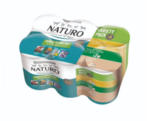 Naturo Adult Dog Grain & Gluten Free Variety Pack Cans in a Herb Gravy (390gx6)