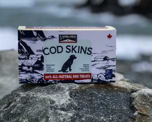 Land & Sea - Cod Skins 100% All-Natural Dog Treats - Quality Cuts, Zreo Plastic Box