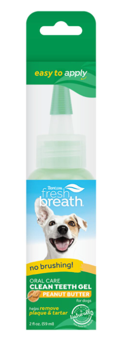 Tropiclean Fresh Breath Clean Teeth Oral Care Gel Peanut Butter Dog (2oz)